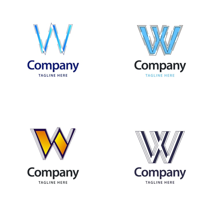 Miễn phí Vector letter w big logo pack design creative modern logos design for your business