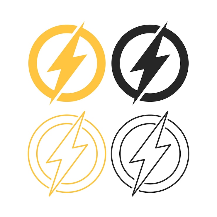 Miễn phí Vector lightning bolt circles set