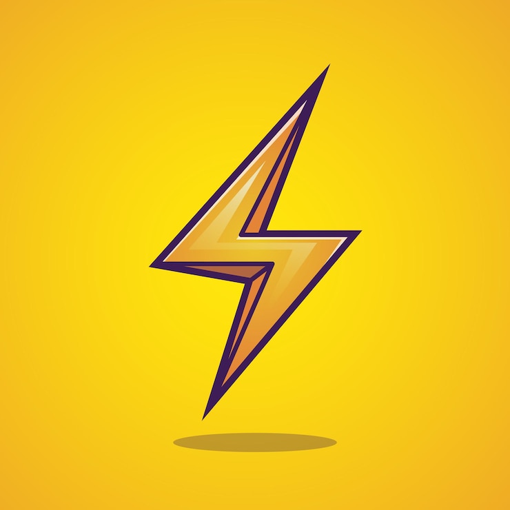 Miễn phí Vector lightning thunder sign cartoon symbol. isolated.