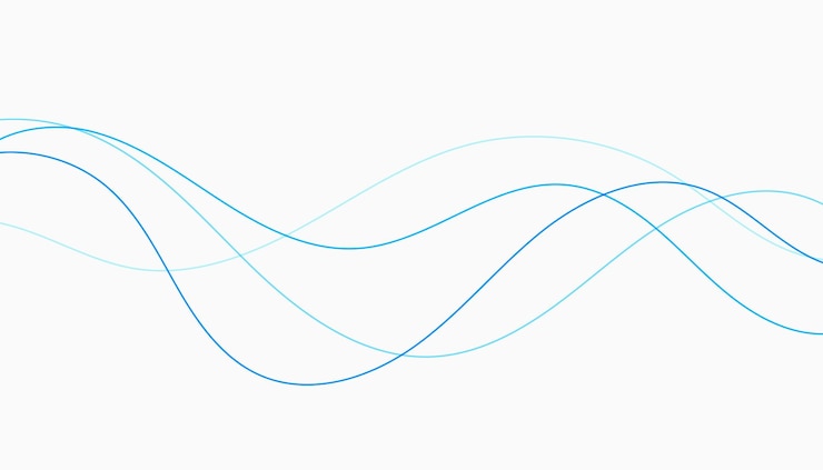 Miễn phí Vector line style blue curvy wave with dynamic movement design