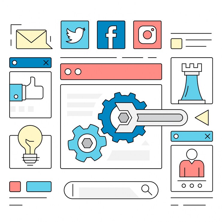 Miễn phí Vector linear social network icons
