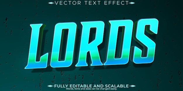 Lord editable text effect editable blade and sword text style