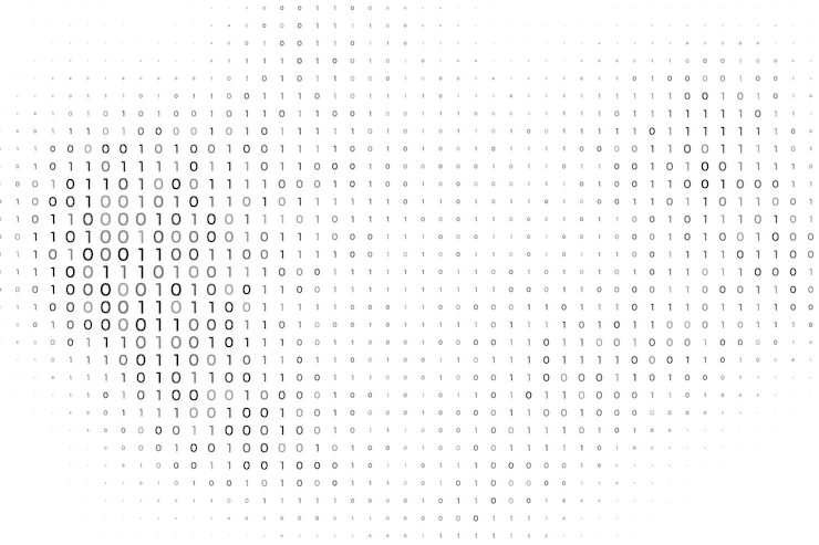 Miễn phí Vector mã nhị phân trừu tượng hoặc hình nền trắng kỹ thuật số để hack internet