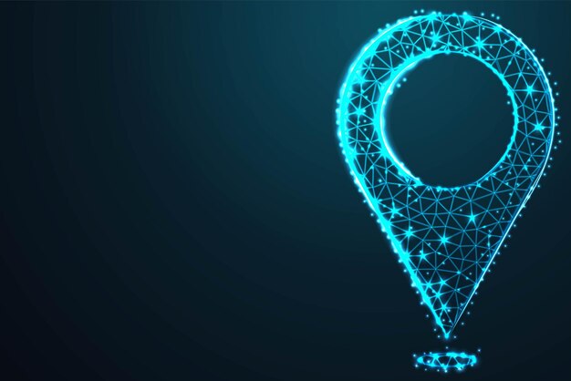 map point abstract 3d polygonal wireframe airplane on blue night sky with dots and stars illustration or background