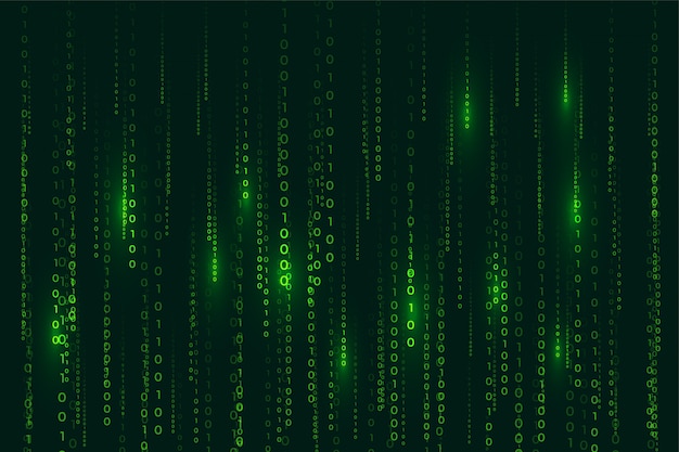 Matrix style binary code digital background with falling numbers