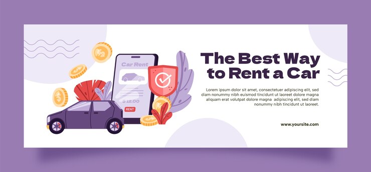 Miễn phí Vector mẫu ảnh bìa facebook dịch vụ cho thuê xe