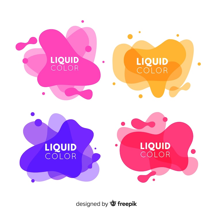Miễn phí Vector mẫu biểu ngữ hình dạng chất lỏng đầy màu sắc