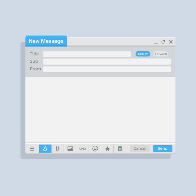 Mẫu email trống thiết kế phẳng