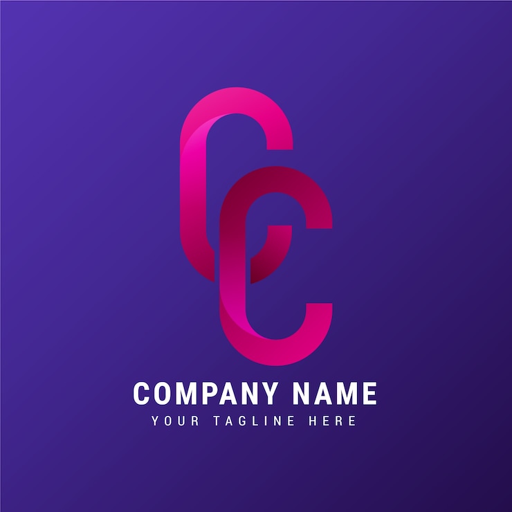 Miễn phí Vector mẫu logo cc gradient