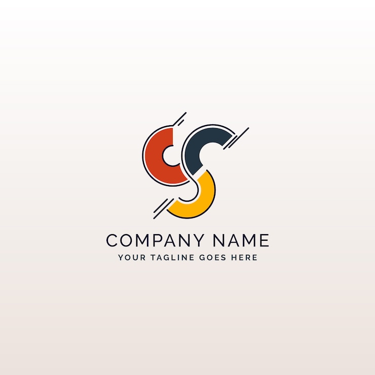 Miễn phí Vector mẫu logo sc hoặc cs thiết kế phẳng
