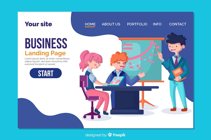 Miễn phí Vector mẫu template trang đích cho doanh nghiệp