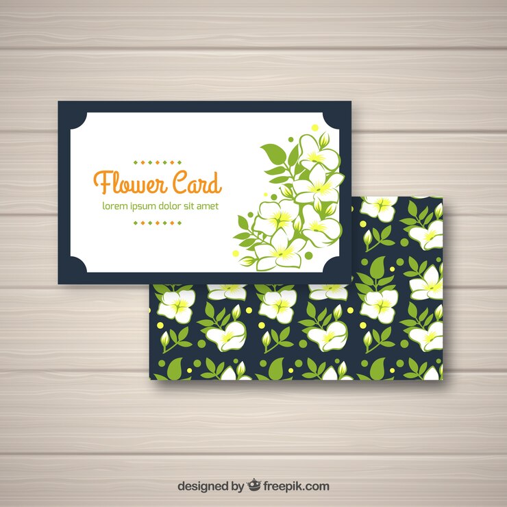 Miễn phí Vector mẫu thiệp hoa với hoa nhài