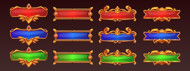 Medieval game frames or buttons menu elements