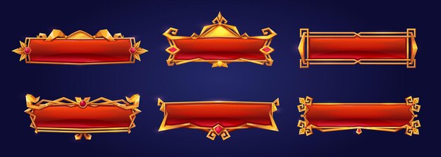 medieval red buttons ui game menu elements
