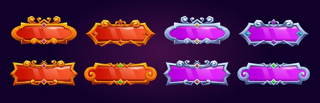 Medieval rpg game ui button metal frame