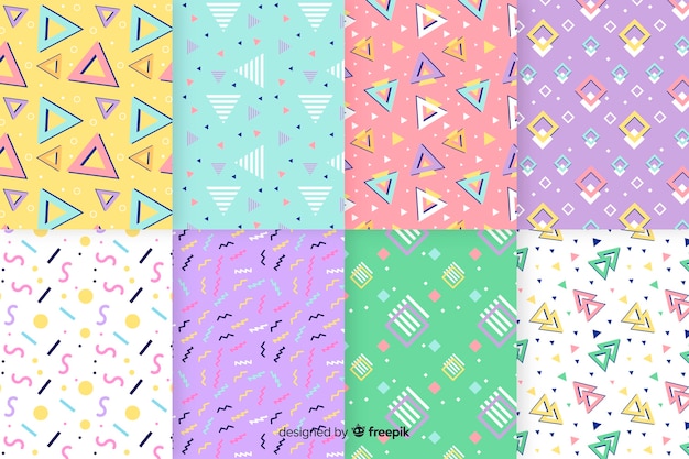 Memphis pattern collection with multiple shapes