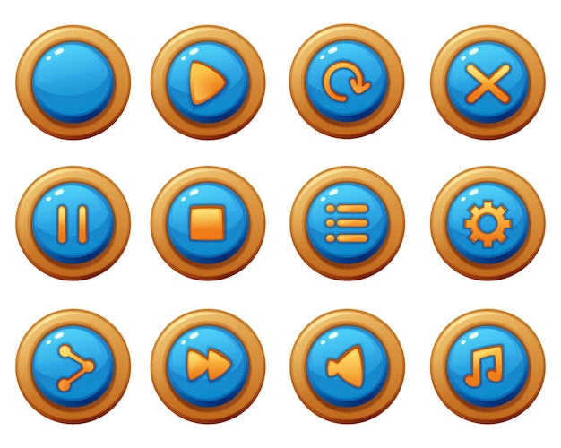 Menu button game template gui kit. button Interface for build web and mobile games and apps