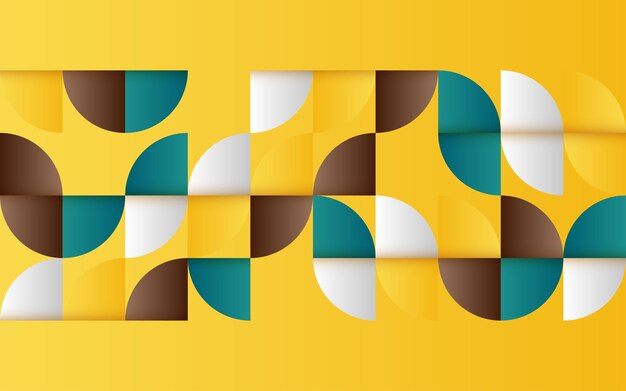 Midcentury geometric abstract pattern with simple shapes and beautiful color palette Simple geometric pattern composition Vector illustration