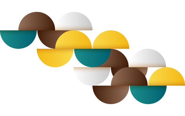 Midcentury geometric abstract pattern with simple shapes and beautiful color palette Simple geometric pattern composition Vector illustration
