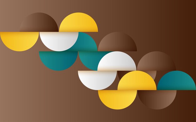 Midcentury geometric abstract pattern with simple shapes and beautiful color palette Simple geometric pattern composition Vector illustration