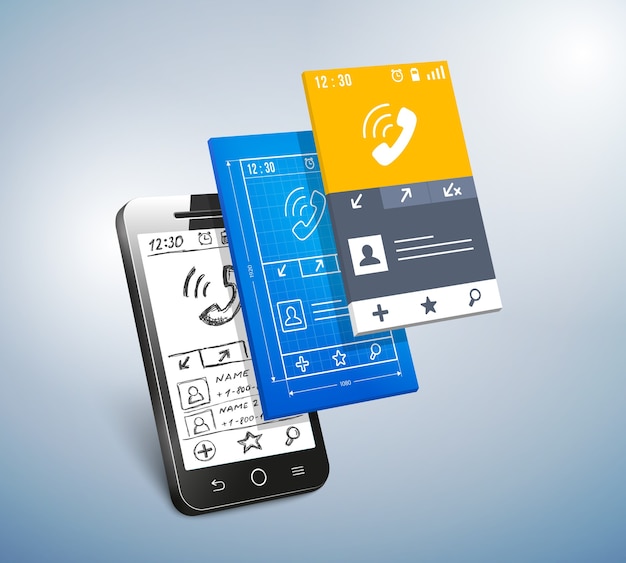 mobile app and web development concept vector illustration