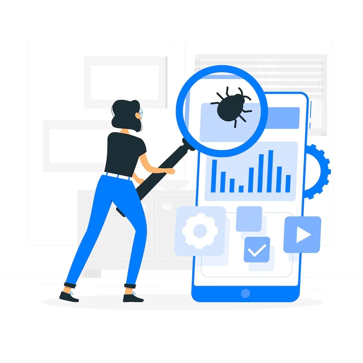 Miễn phí Vector mobile testing concept illustration