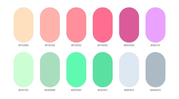 Modern color palette banner in set for creative design