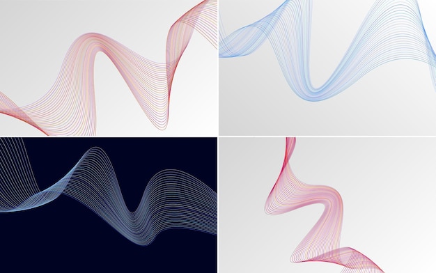 Modern wave curve abstract presentation background Pack