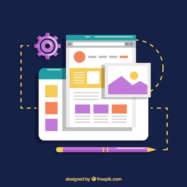 modern web design concept with flat design