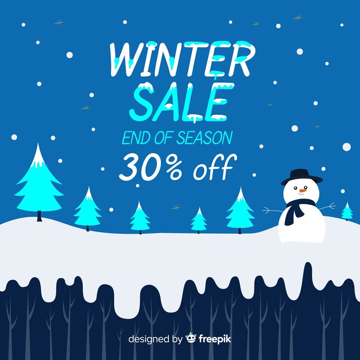 Miễn phí Vector modern winter sale composition