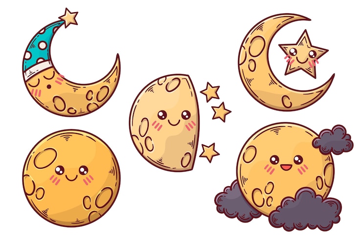 Miễn phí Vector moon elements illustration collection