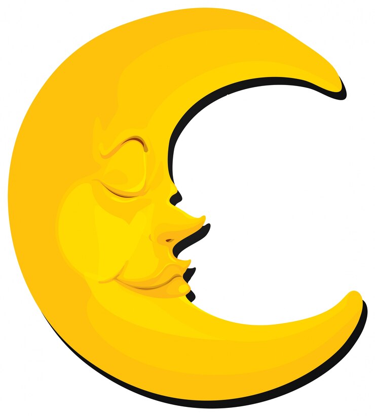 Miễn phí Vector moon with face on white background
