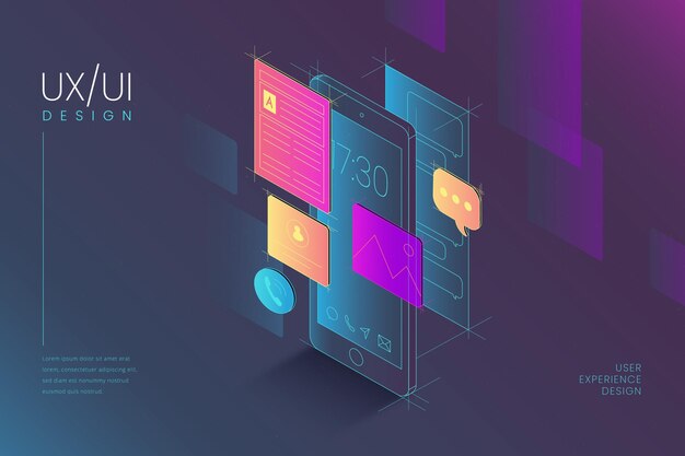 Nền UI/UX phẳng tuyến tính