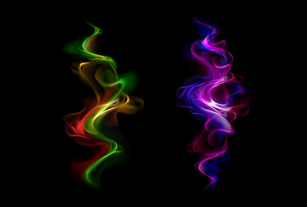 Neon fire smoke magic swirls effect wand spell