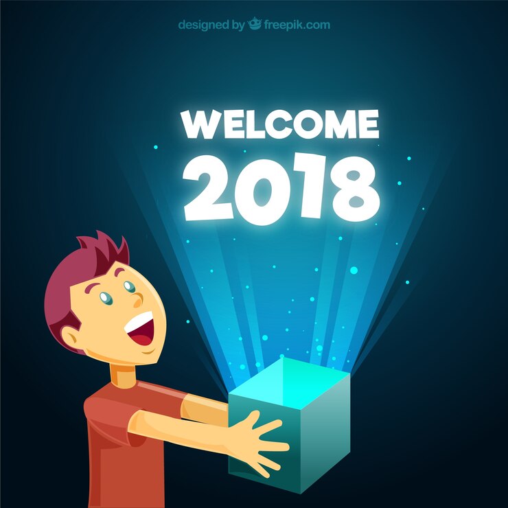 Miễn phí Vector new year background with a magic box
