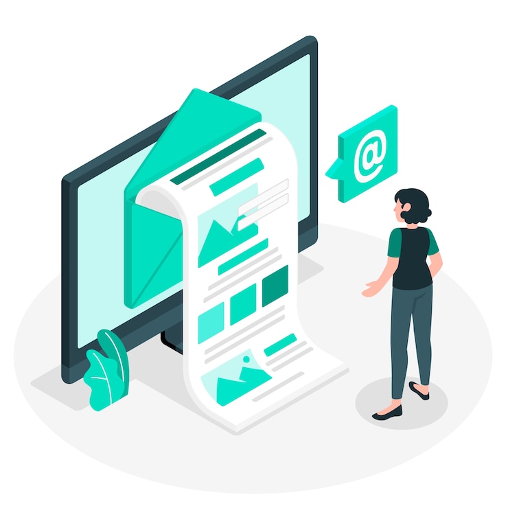 Miễn phí Vector newsletter illustration concept