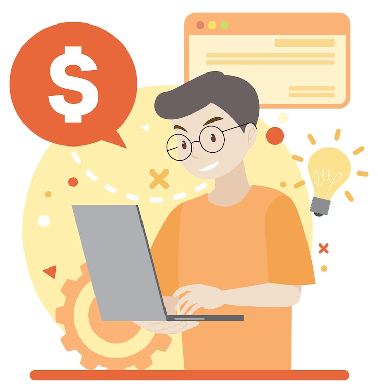 Miễn phí Vector nhân vật làm việc thiết kế phẳng cho banner web
