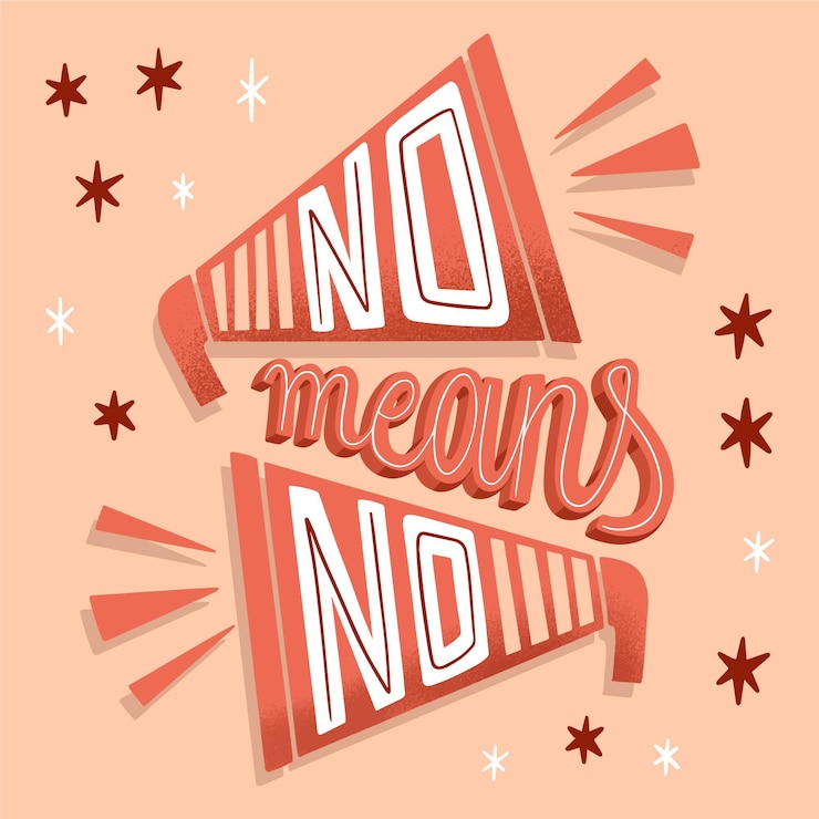 Miễn phí Vector no means no message lettering