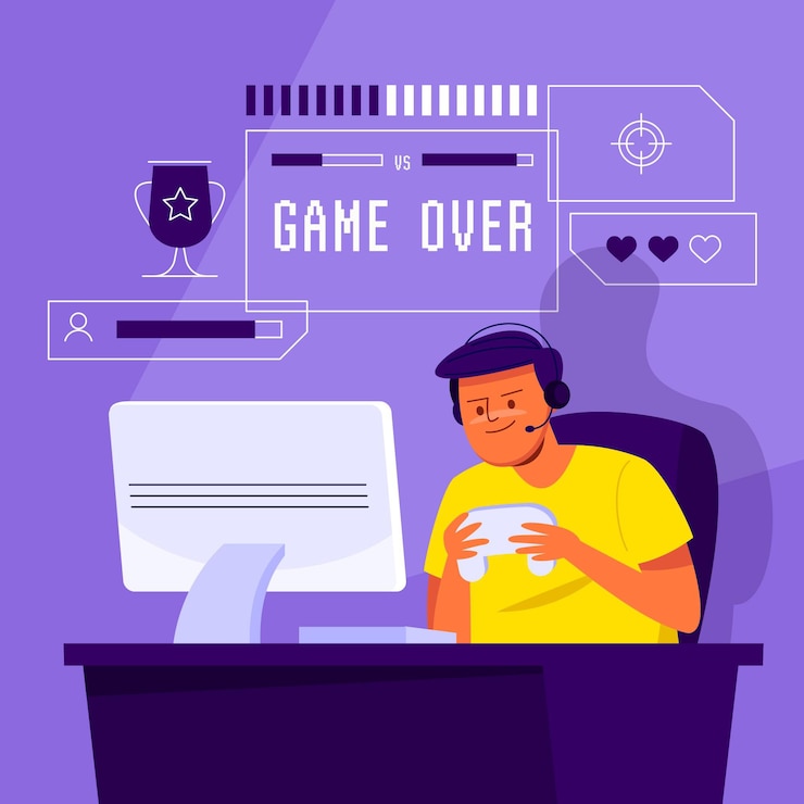 Miễn phí Vector online games concept illustrated