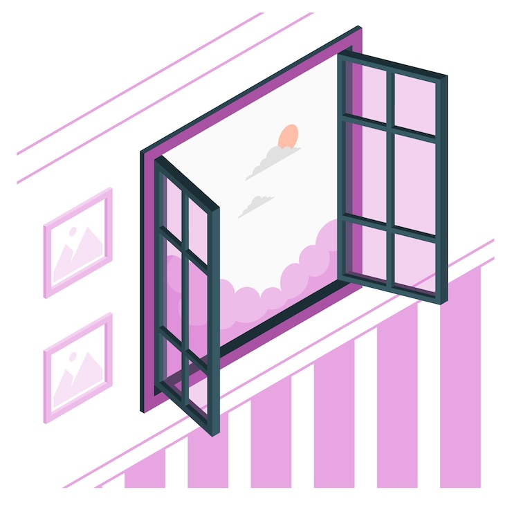 Miễn phí Vector open window concept illustration