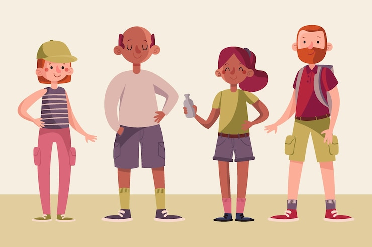 Miễn phí Vector organic flat people with summer clothes collection