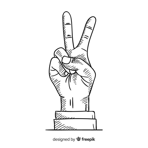 Peace sign hand