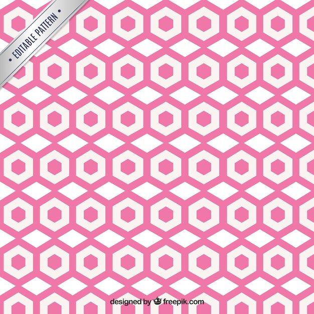 Pink pattern made with hexagons