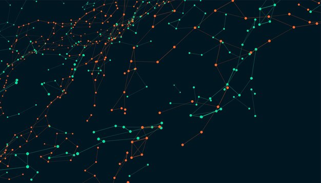 polygonal shape digital network connection banner for tech or web backdrop vector