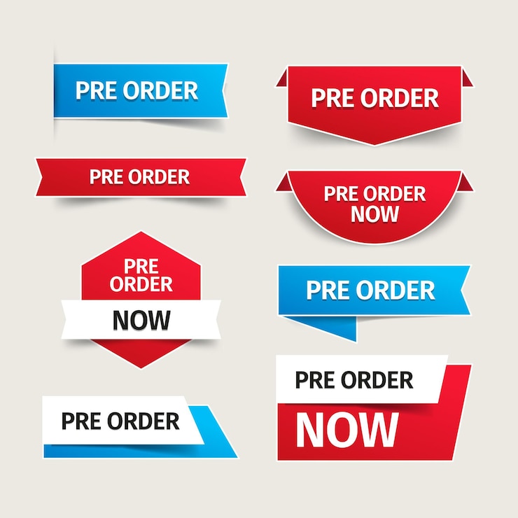 Miễn phí Vector pre-order label collection
