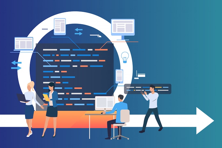 Miễn phí Vector professional group working on project