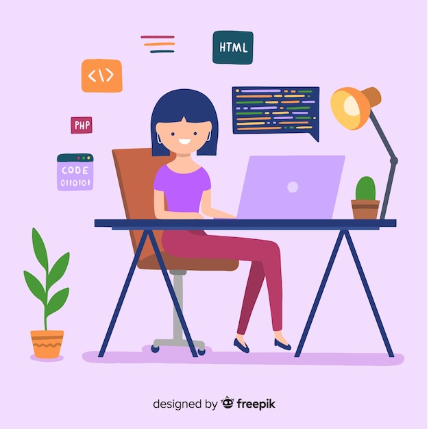Programmer working at computer