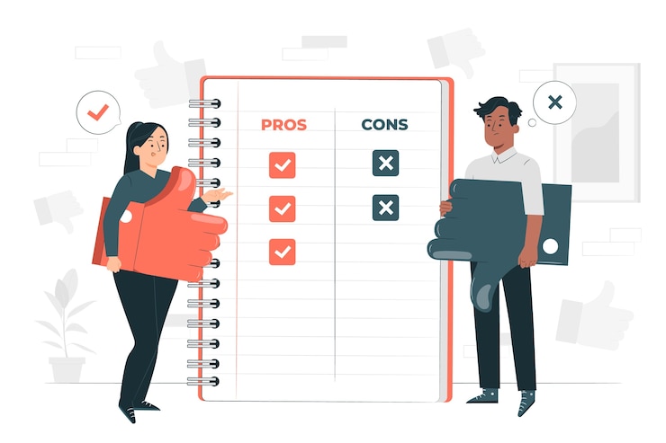Miễn phí Vector pros and cons concept illustration
