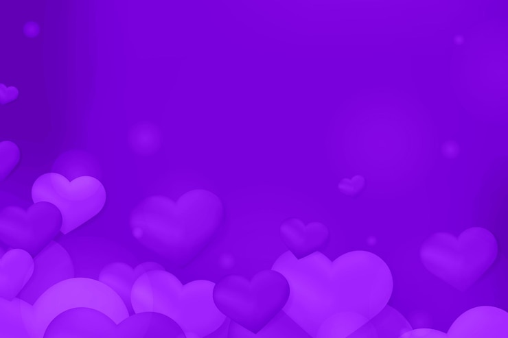 Miễn phí Vector  purple heart bubble bokeh pattern background