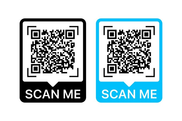 qr code scan me black and blue
